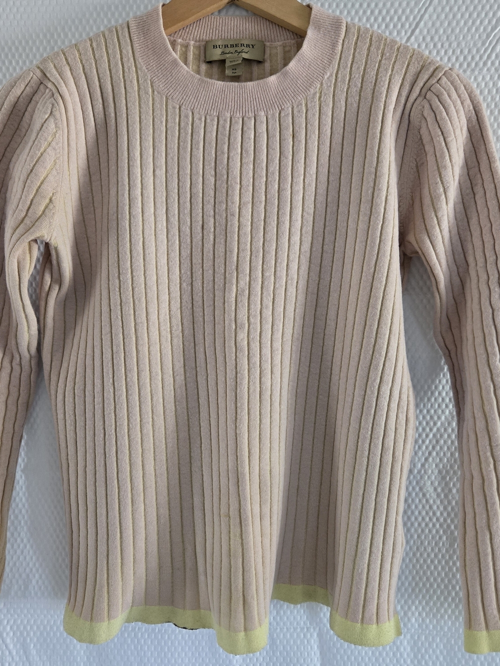 Burberry Pink Ribbed Crewneck Sweater